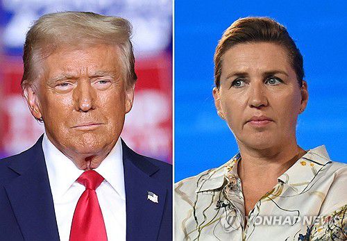 트럼프 미국 대통령(왼쪽)과 프레데릭센 덴마크 총리[AFP 연합뉴스 자료사진]