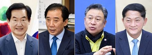 경기북부 민선 7기 시장들(의정부=연합뉴스) 경기북부에서 6월 치러지는 민선 9기 지방선거를 앞두고 7기 때 시장들이 잇따라 출마를 예고해 공수가 바뀐 전현직 간 재대결이 성사될지 관심이 쏠리고 있다. 왼쪽부터 안병용 전 의정부시장, 박윤국 전 포천시장, 안승남 전 구리시장, 이재준 전 고양시장. 2026.1.13