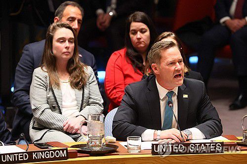 안보리 발언하는 마이크 왈츠 주유엔 미국대사[뉴욕 AFP=연합뉴스. 재판매 및 DB 금지]