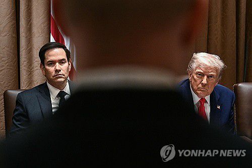 마코 루비오 국무장관과 도널드 트럼프 대통령[AFP=연합뉴스 자료사진. 재판매 및 DB 금지]