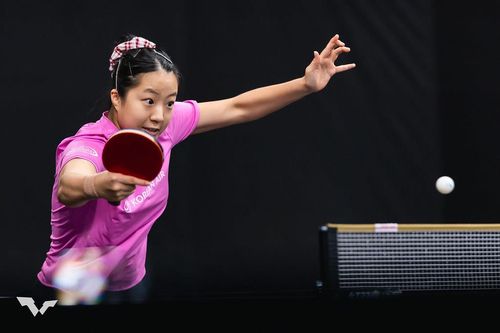 WTT 스타 컨텐더 도하 여자 단식에 나선 신유빈[WTT 인스타그램 캡처. 재판매 및 DB 금지]