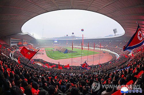 북한 김정은, 청년동맹 창립 80주년 기념대회 참석(평양 조선중앙통신=연합뉴스) 김정은 북한 국무위원장이 참석한 가운데 지난 16일 사회주의애국청년동맹(이하 청년동맹) 창립 80주년 기념대회가 평양 김일성경기장에서 성대히 진행됐다고 조선중앙통신이 17일 보도했다. 2026.1.17      [국내에서만 사용가능. 재배포 금지. For Use Only in the Republic of Korea. No Redistribution] nkphoto@yna.co.kr
