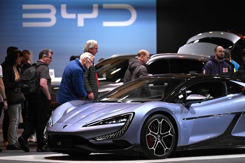독일의 한 모토쇼에 전시된 BYD 자동차 [AFP 연합뉴스 자료사진. 재판매 및 DB 금지]