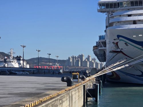 부산항에 정박한 크루즈선[촬영 박성제]