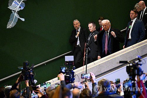 스위스 다보스포럼 참석한 트럼프 미국 대통령[로이터 연합뉴스 자료사진. 재배포 및 DB 금지]