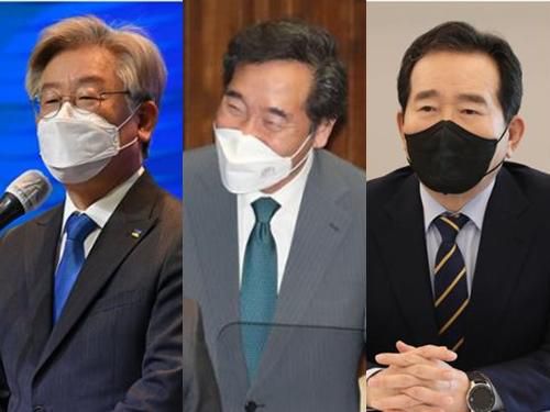 여권의 유력 대선 주자인 이재명(왼쪽부터) 경기지사, 이낙연 전 민주당 대표, 정세균 전 국무총리. 공동취재사진·뉴스1