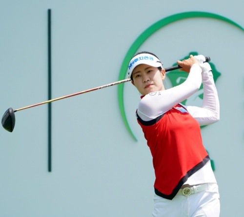 박민지가 한국여자오픈 마지막날 드라이버 티 샷을 하고 있다. [사진=대회조직위]