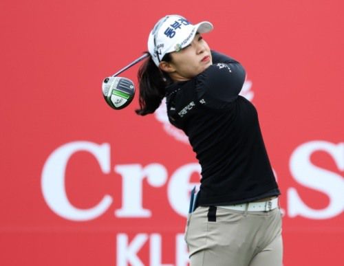 김수지 크리스F&C 제44회 KLPGA 챔피언십 2R 10번홀 티샷. [KLPGA]