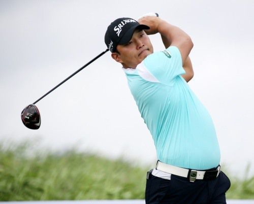 황도연이  9번홀에서 드라이버 티샷을 하고 있다. [사진=KPGA]
