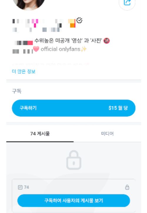 X에서 유료 구독 플랫폼 가입을 유도하는 사용자. X 캡처