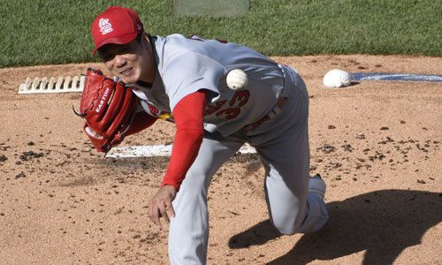 세인트루이스 김광현이 18일 미국 일리노이주 시카고의 리글리 필드에서 열린 시카고 컵스와의 더블헤더 1차전에 선발등판해 역투하고 있다. 시카고=USATODAY연합뉴스