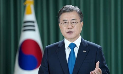 문재인 대통령의 제75차 유엔 총회 기조연설 장면. 청와대 제공