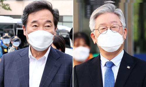 더불어민주당 이낙연 대표(왼쪽)와 이재명 경기도지사. 연합뉴스