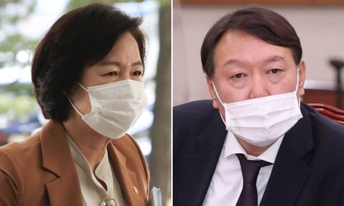 추미애 법무부장관(왼쪽)과 윤석열 검찰총장. 세계일보 자료사진