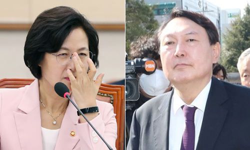 추미애 법무부 장관(왼쪽), 윤석열 검찰총장. 연합뉴스