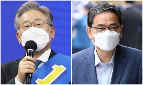 이재명 경기도지사(왼쪽), 곽상도 의원. 연합뉴스