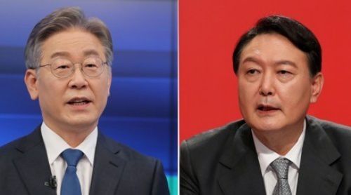 이재명 더불어민주당 대선 후보(왼쪽), 윤석열 국민의힘 대선 후보. 연합뉴스