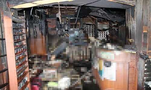 부산 사상구 감전동 한 한의원에서 불이나 한의원 내부가 모두 불에 탔다. 부산소방재난본부 제공