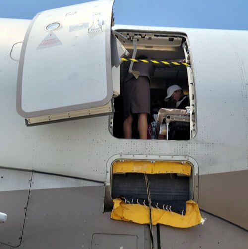 대구공항 계류장에 대기 중인 사고 항공기 모습. 연합뉴스