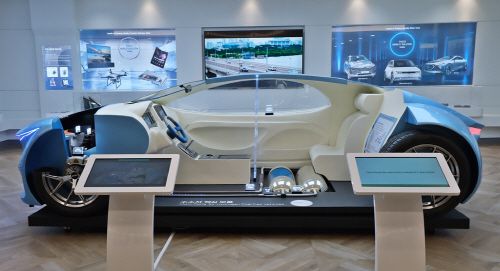 포스코모빌리티솔루션 천안 본사 전시장 내 수소차 모형. /제공=포스코인터내셔널