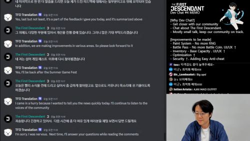 유저들에게 감사 인사를 전하는 이범준 PD. /퍼스트 디센던트 유튜브