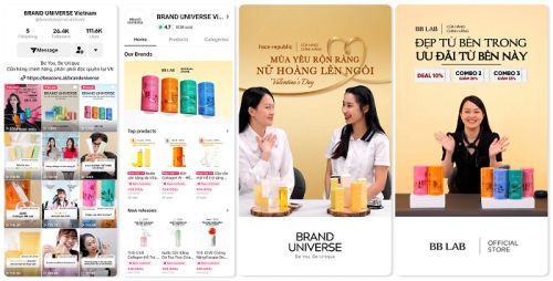 업틱이 자체 운영 중인 틱톡몰 브랜드 '유니버스 Brand Universe' 의 틱톡 채널. 단, 한국 IP 접속 시 틱톡샵 기능 일부가 제한된다./업틱(UpTik)