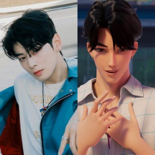 '케이팝 데몬 헌터스' 등장인물 지누(오른쪽)와 차은우./SNS 캡처