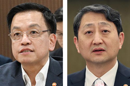 최상목 부총리(왼쪽), 안덕근 장관.