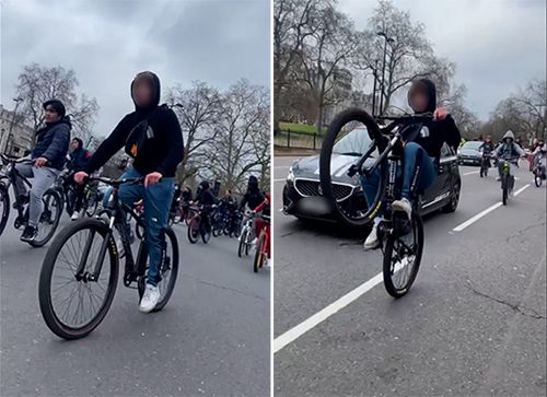 자전거 운전자가 사고 2개월 전 자신의 SNS에 올린 영상. 자전거 여러대와 함께 도로 위에서 '윌리' 주행을 하고 있다. (사진: 인스타그램/jrzy.pat) *재판매 및 DB 금지