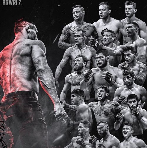 챈들로가 UFC와 계약 후 자신의 SNS에 올린 사진. 하빕, 맥그리거, 개이치, 포이리에, 후커, 퍼거슨  등 슈퍼스타들이 즐비한 UFC 라이트급을 정면으로 응시하며 굳은 각오를 보여주는 듯 하다.