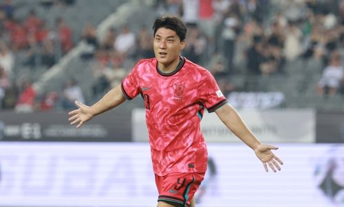 주민규가 7일 중국전에서 추가골을 터뜨린 뒤 세리머니하고 있다. 사진 | 용인=연합뉴스