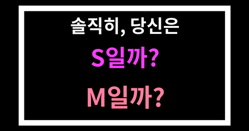 솔직히, 당신은 S일까? M일까??