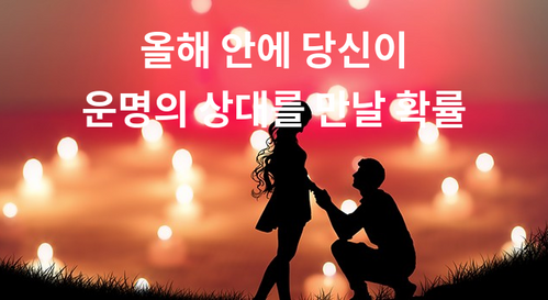 올해 안에 당신이 운명의 상대를 만날 확률