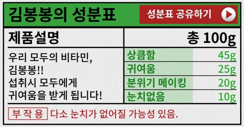 당신의 성분표 분석!