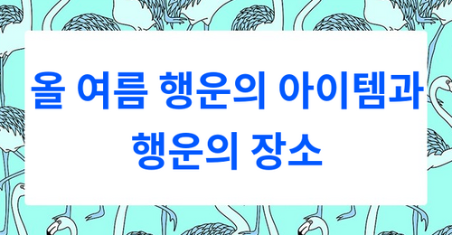 올 여름 행운의 아이템과 행운의 장소
