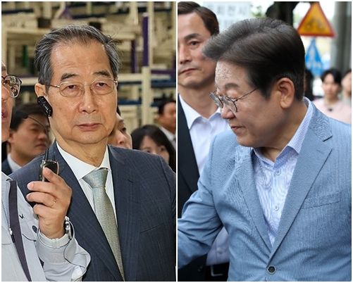 한덕수 대통령 권한대행, 이재명 민주당 전 대표. 연합뉴스