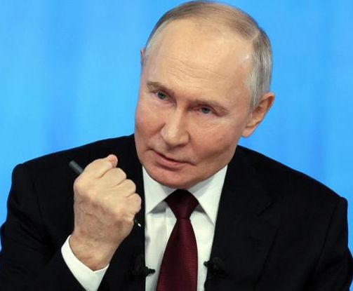 블라디미르 푸틴 러시아 대통령이 지난해 12월 19일 러시아 모스크바 고스티니 드보르에서 연례 기자회견을 진행하고 있다. [사진=AP/연합뉴스]