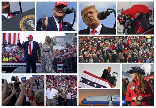 도널드 트럼프 미국 대통령이 10월 29~31일(현지시간) 사흘간 플로리다주, 위스콘신주, 펜실베이니아주 등 3개 핵심 경합주에서 '미국을 다시 위대하게'(Make America Great Again) 유세를 갖고 있다./사진=AFP