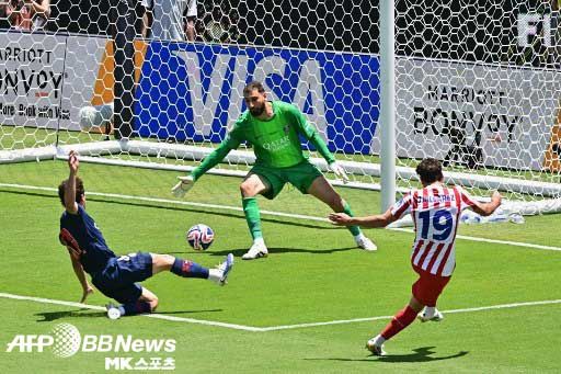 아틀레티코는 후반 추격하는 득점이 VAR로 취소된 것이 아쉬웠다. 사진(美 패서디나)=ⓒAFPBBNews = News1