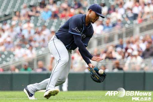 탬파베이 선발 타이 브래들리는 2회 안줘도 될 점수를 허용했다. 사진(美 미니애폴리스)=ⓒAFPBBNews = News1