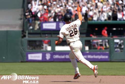 채프먼이 돌아왔다. 사진(美 샌프란시스코)=ⓒAFPBBNews = News1