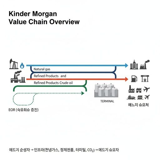 킨더 모건의 주요 비즈니스 구조 [자료=뉴스핌]