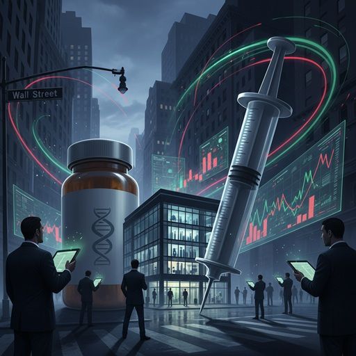 일라이 릴리의 아비백스 인수 여부에 신경을 곤두세우는 투자자들을 형상화 한 일러스트 [자료=뉴스핌]