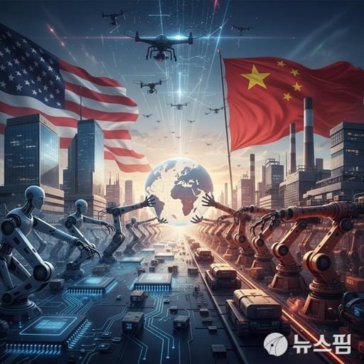 미국과 중국의 로보틱스 패권 전쟁 [AI 일러스트=황숙혜 기자]