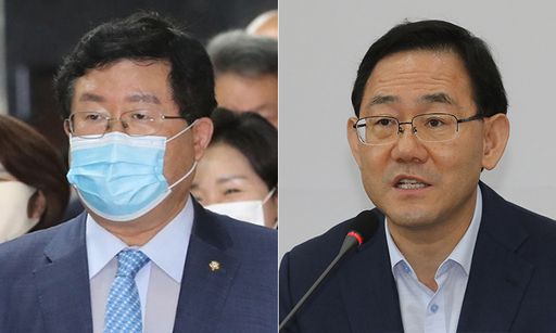 민주당 설훈 의원(왼쪽), 통합당 주호영 원내대표. 연합뉴스
