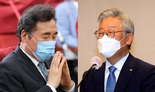 이낙연(왼쪽) 더불어민주당 의원. 이재명(오른쪽) 경기지사. 연합뉴스