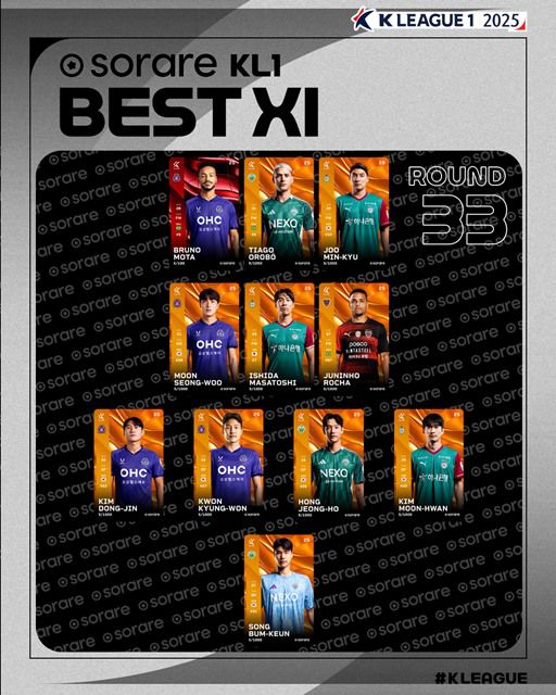 '하나은행 K리그1 2025' 33라운드 베스트11./K리그