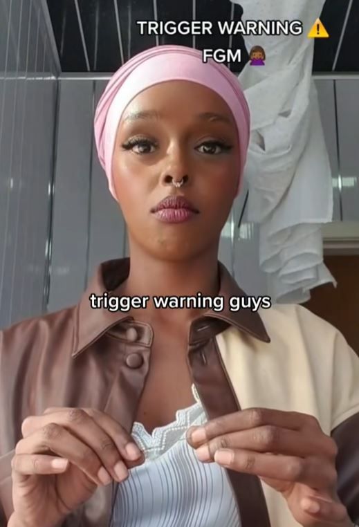 샴사 아라웨로가 자신의 경험을 바탕으로 여성할례의 잔혹성을 설명하고 있다. 틱톡 갈무리