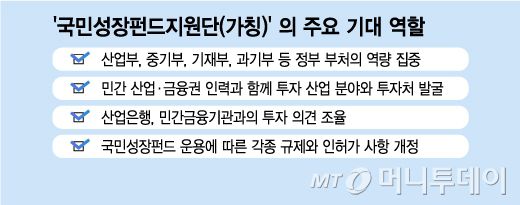 '국민성장펀드지원단(가칭)' 의 주요 기대 역할/그래픽=김지영