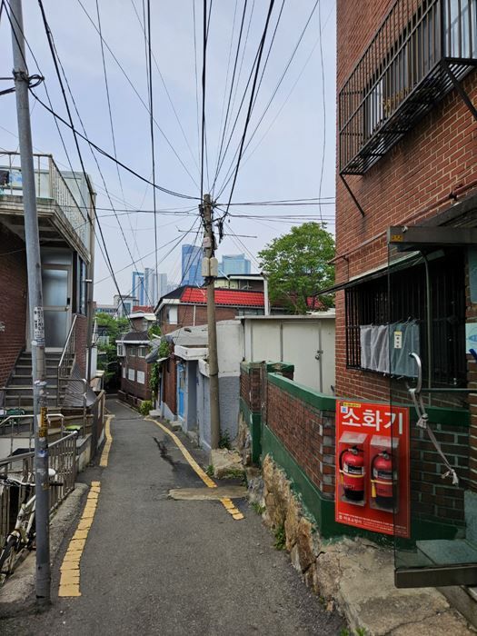 좁은 골목길의 마포구 상수·당인동 주택가 현장